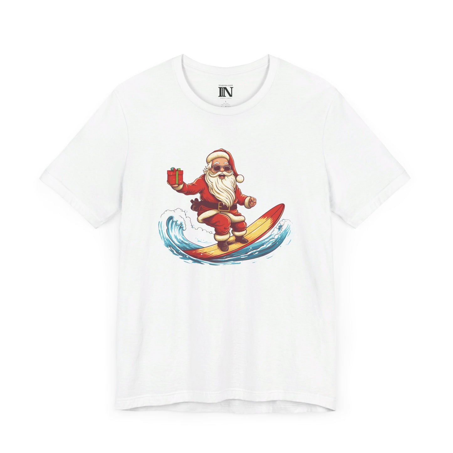 Santa Claus Shirt, Funny Santa Shirt, Santa Surfing Shirt, Funny Christmas T-Shirt, Santa Tshirt, Christmas Gift Idea, Hot Christmas Shirt