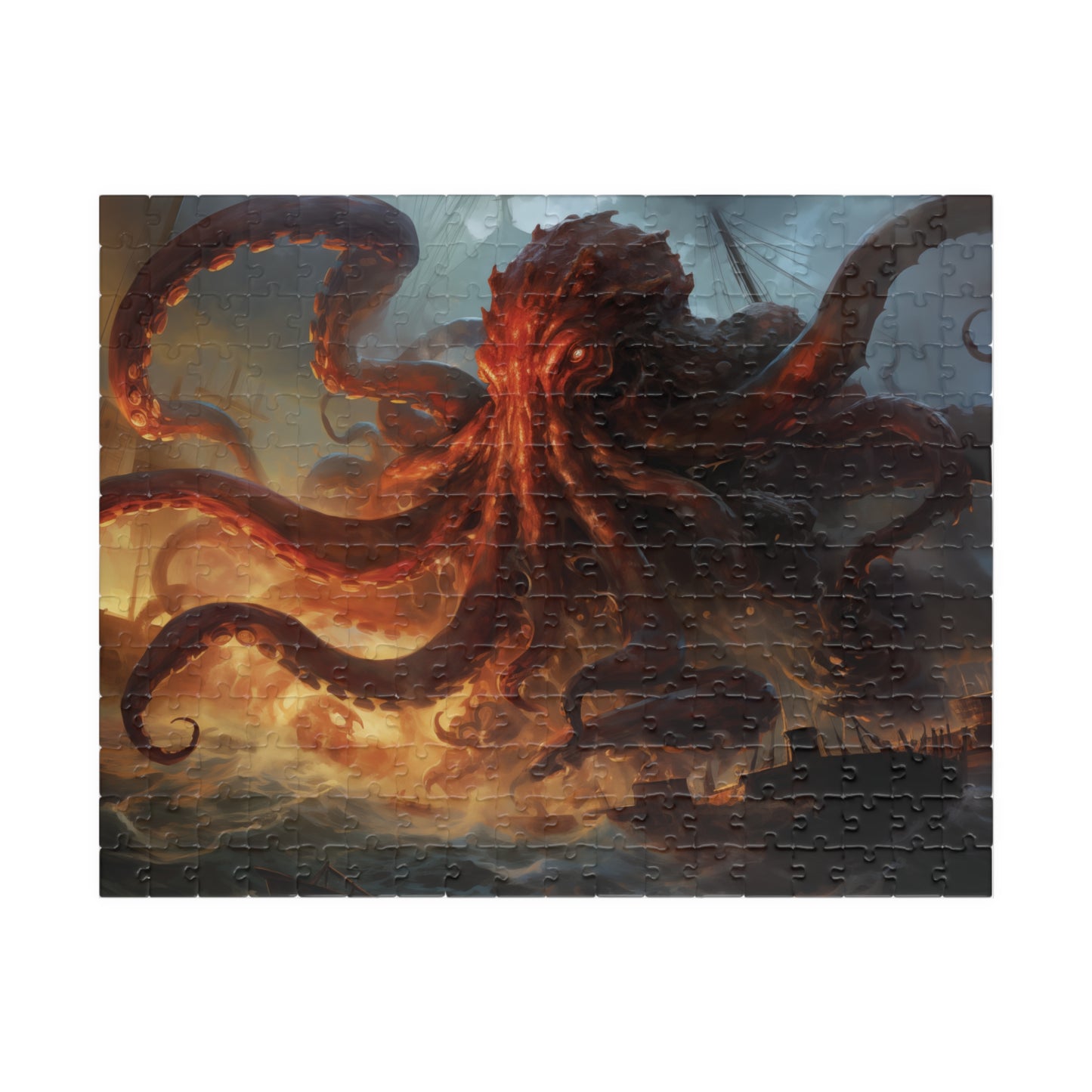 Epic Kraken Puzzle, Giant Octopus Jigsaw Puzzles, Mythical Sea Monster Jigsaw Puzzle, Fantasy Ocean Battle Puzzle, Kraken Attack Puzzle