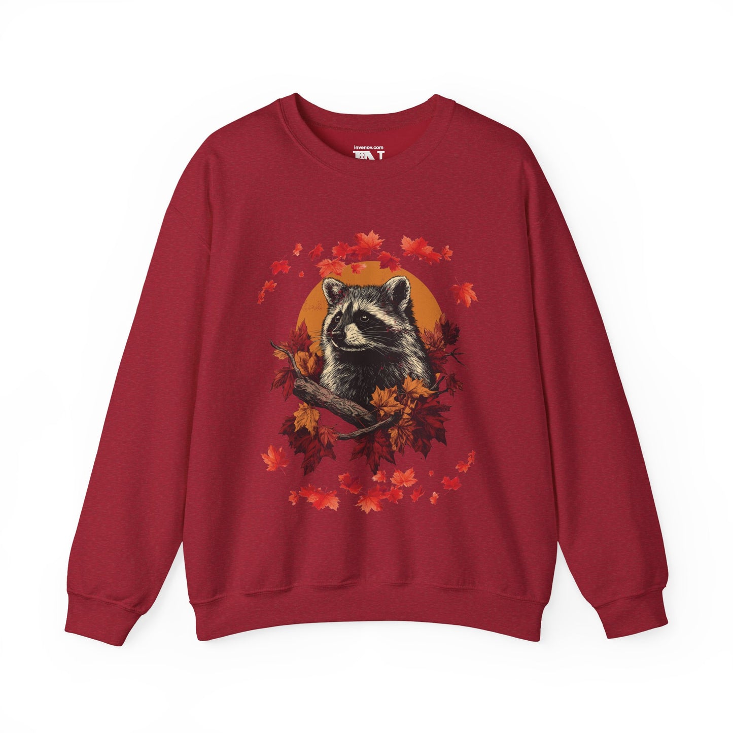 Autumn Raccoon Sweatshirt, Nature Lover Fall Crewneck, Cozy Autumn Leaves Jumper, Wildlife Gift, Outdoor Enthusiast Sweater