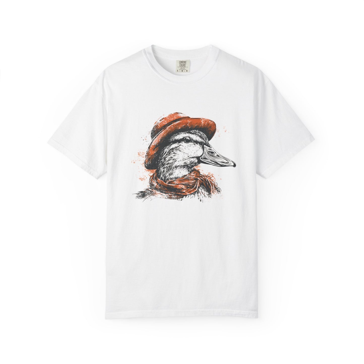Comfort Colors Duck Graphic Tee, Garment-Dyed T-shirt with Distressed Stylized Duck Design, Duck Lover Shirt, Casual Wear, Crew Neck