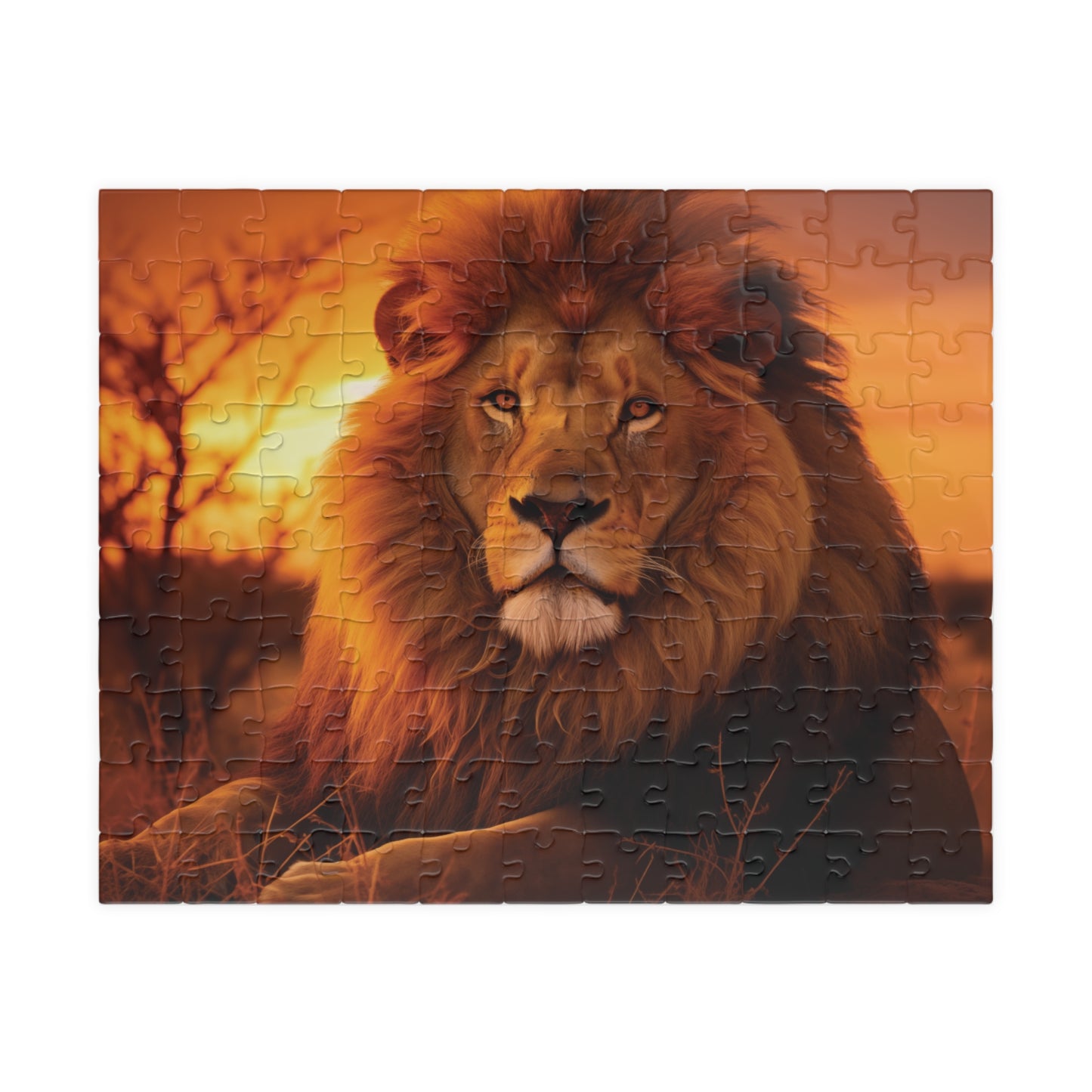 Lion Safari Jigsaw Puzzle, African Sunset Puzzle, Wildlife Lover Gift, Regal Lion Puzzle, Relaxing Puzzle Challenge, Majestic Lion Puzzle
