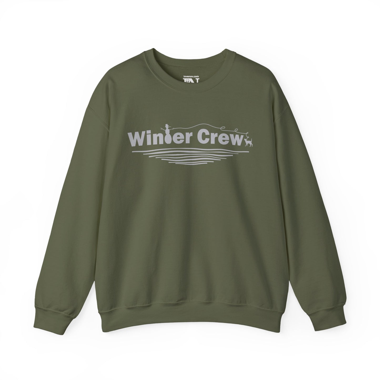 Custom Winter Crew Cat or Dog Graphic Sweatshirt, Personalized Winter Season Sweater, Crewneck Jumper for Pet Lovers, Winter Apparel
