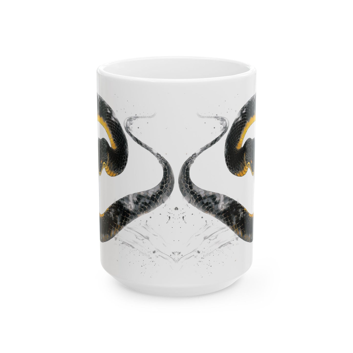 Ceramic Mug, Chinese Style Snake Painting in Black, Chinese New Year Gift, 11oz 15oz Mug, Year of the Snake Mug, Porcelain Cup