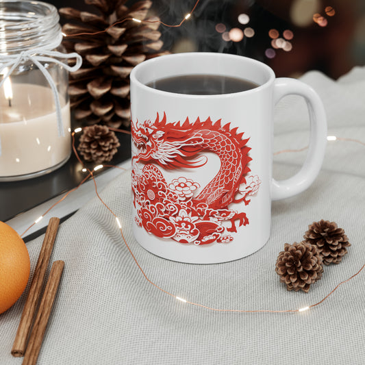 Chinese Dragon Mug, Chinese New Year Mug, 2024 Lunar New Year Tea Cup, Year of Dragon Mug, Dragon Coffee Mug, 2024 CNY Mug, CNY Gift