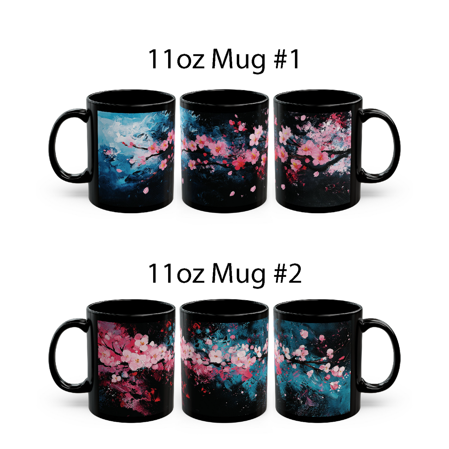 Cherry Blossom Mugs, pair of mugs, 2 coffee mugs, Sakura Tree Mug, Cherry Blossom Flowers Cup, Japanese Mug, Japan Lover Mug