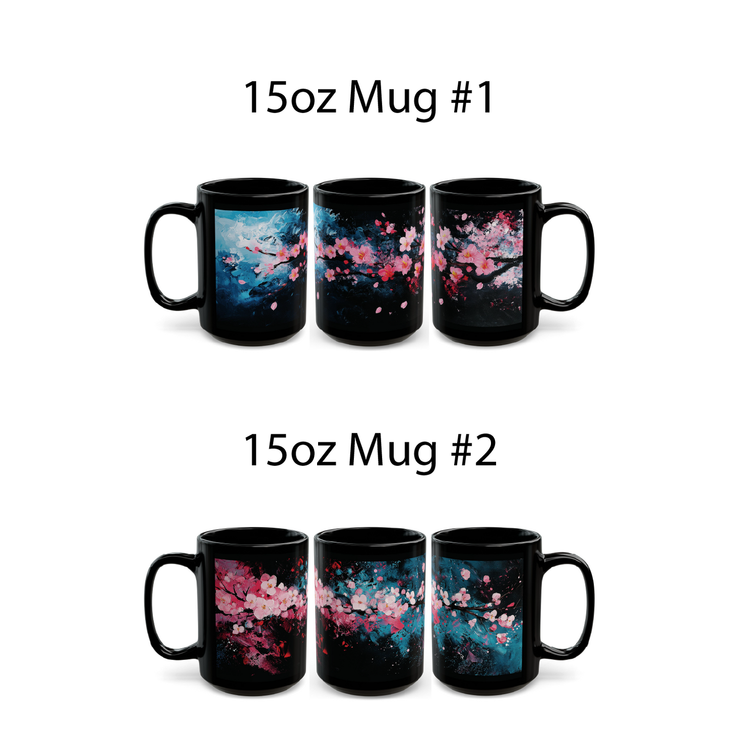 Cherry Blossom Mugs, pair of mugs, 2 coffee mugs, Sakura Tree Mug, Cherry Blossom Flowers Cup, Japanese Mug, Japan Lover Mug