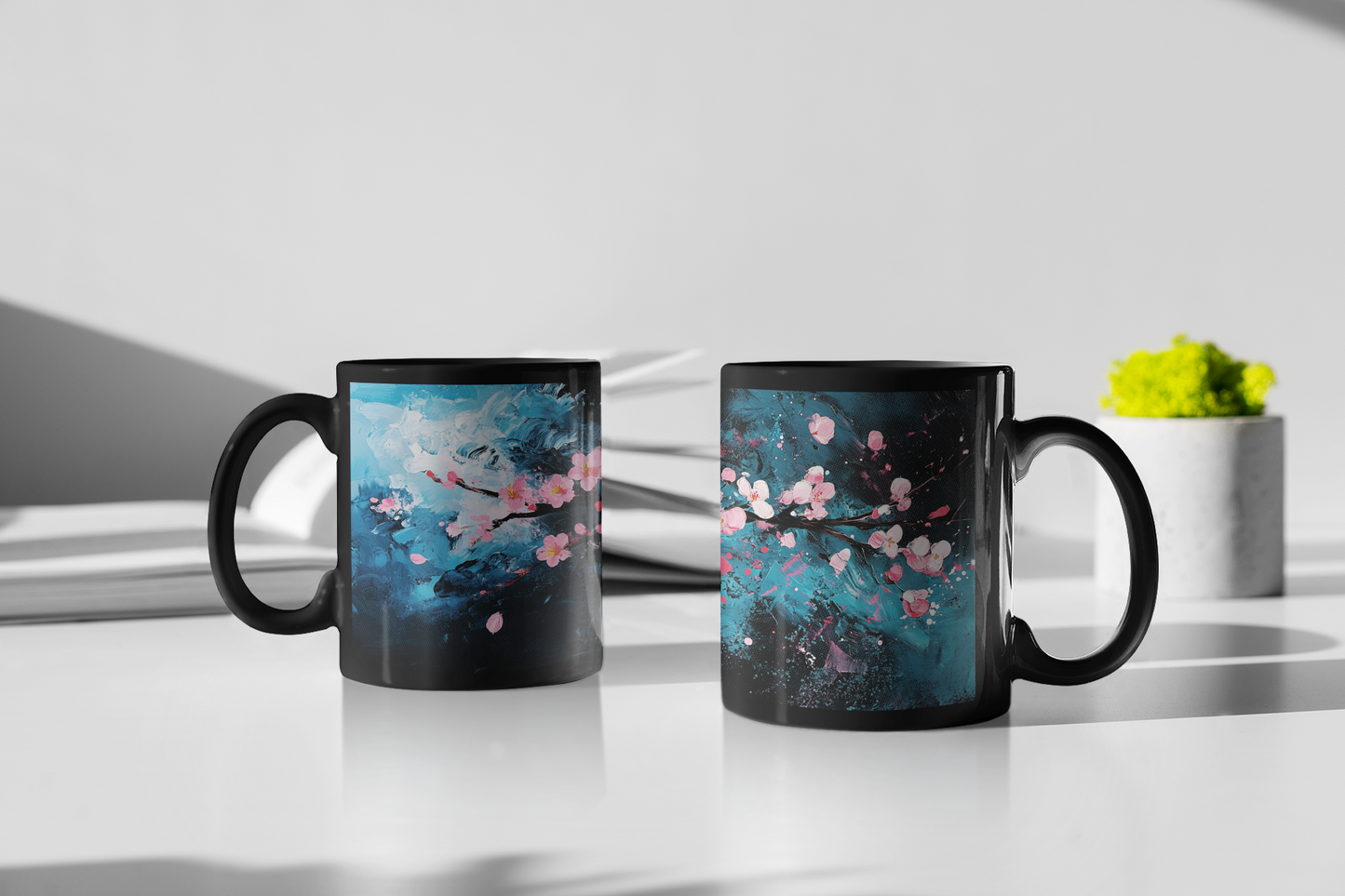 Cherry Blossom Mugs, pair of mugs, 2 coffee mugs, Sakura Tree Mug, Cherry Blossom Flowers Cup, Japanese Mug, Japan Lover Mug