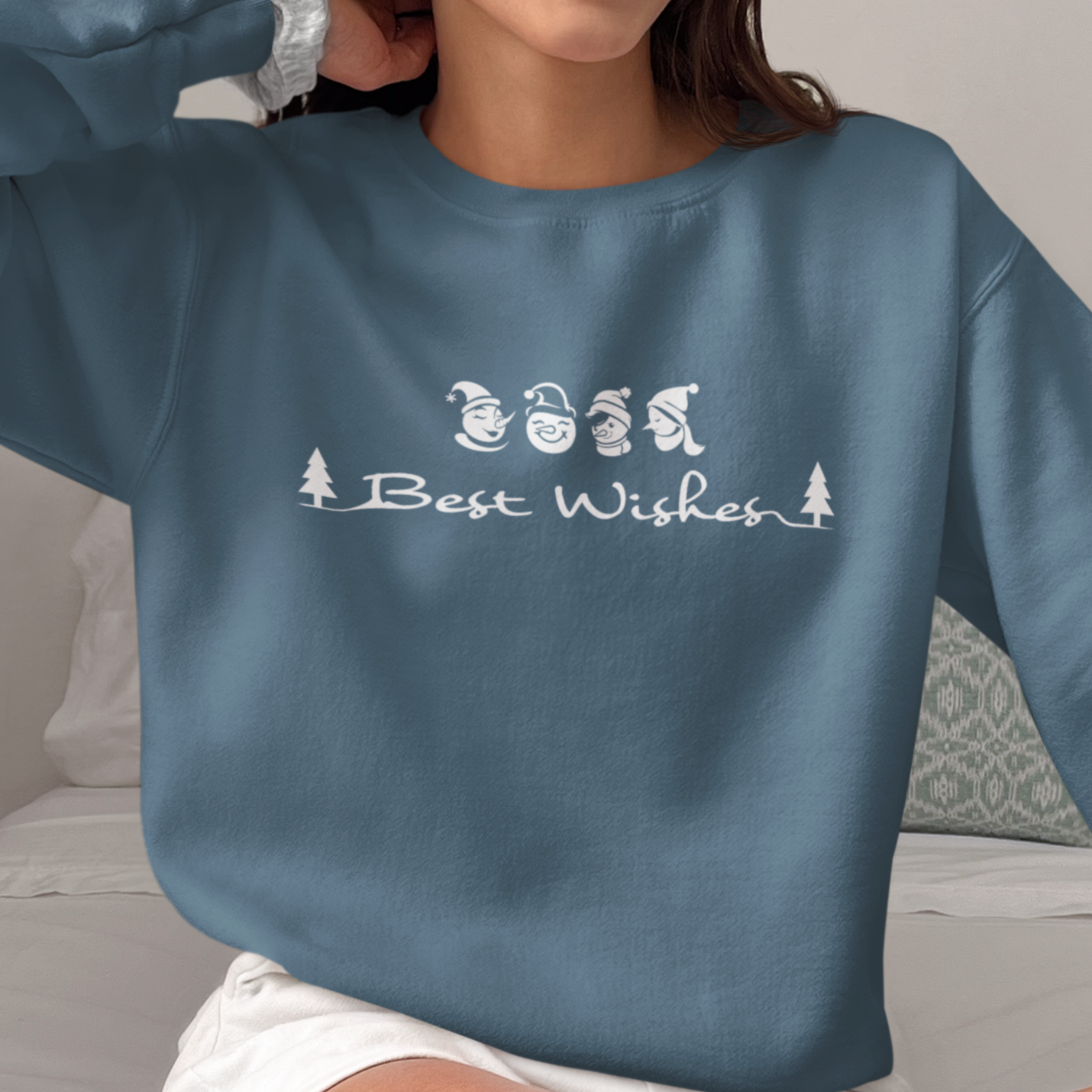 Christmas Snowman sweatshirt, Cute Snowman Sweater, Best Wishes Sweatshirt, Xmas Sweater, Christmas Gift Idea, Winter Sweater, Gift for her