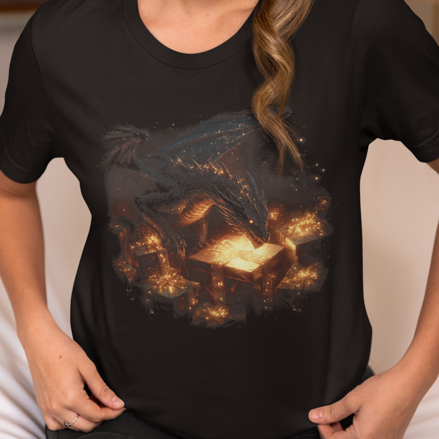 Dragon Christmas Unisex Tee Shirt, Magical Holiday Present Graphic Shirt, Fearsome Dragon Tee, Dragon Lover Gift, Christmas Gift Shirt,