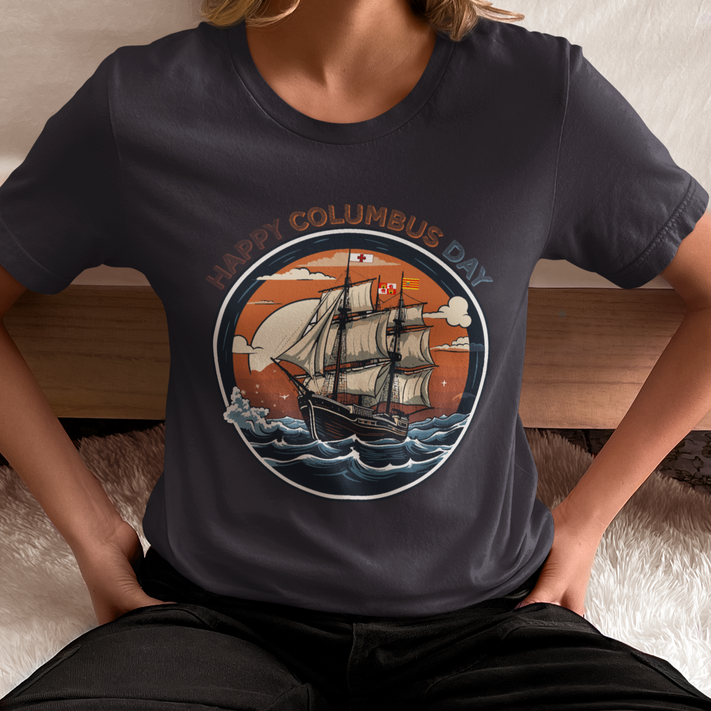 Happy Columbus Day Shirt, Columbus Day Shirt, Discovered America Shirt, Gift for Columbus Day, Sailing Shirt, Santa Maria Shirt