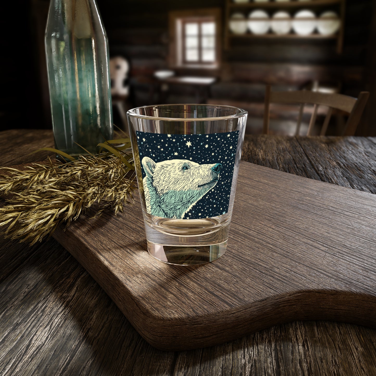 Shot Glass Set, Set of 4 Polar Bear Shot Glasses, Nature Inspired Drinkware, Christmas Gift, Wildlife Enthusiasts, Wintery Charm