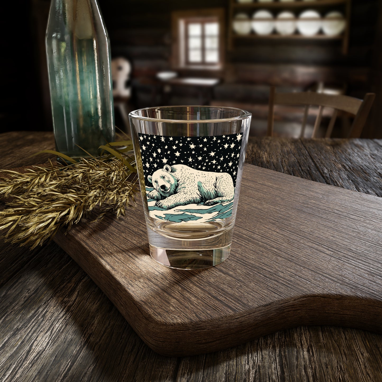 Shot Glass Set, Set of 4 Polar Bear Shot Glasses, Nature Inspired Drinkware, Christmas Gift, Wildlife Enthusiasts, Wintery Charm