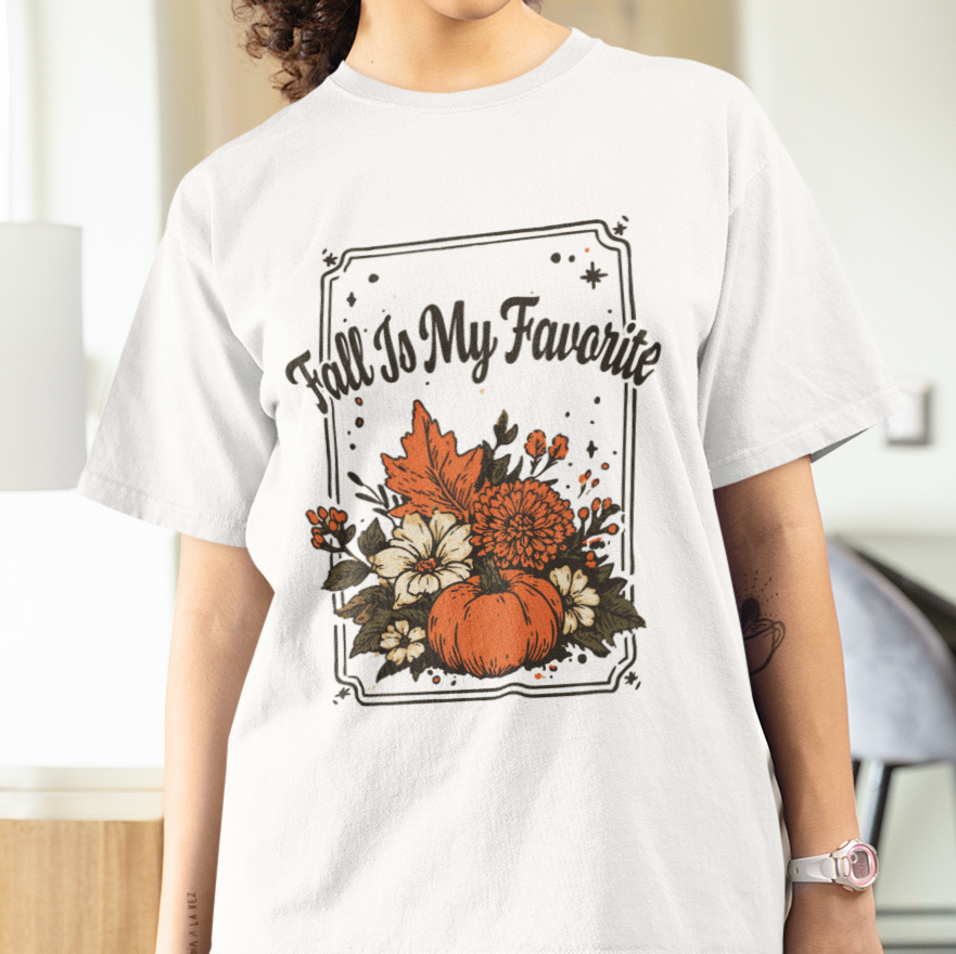 Fall Is My Favorite Graphic Tee, Autumn Pumpkin Patch Shirt, Harvest Season Apparel, Fall Seasonal Graphic Tee, Cozy Fall T-Shirt
