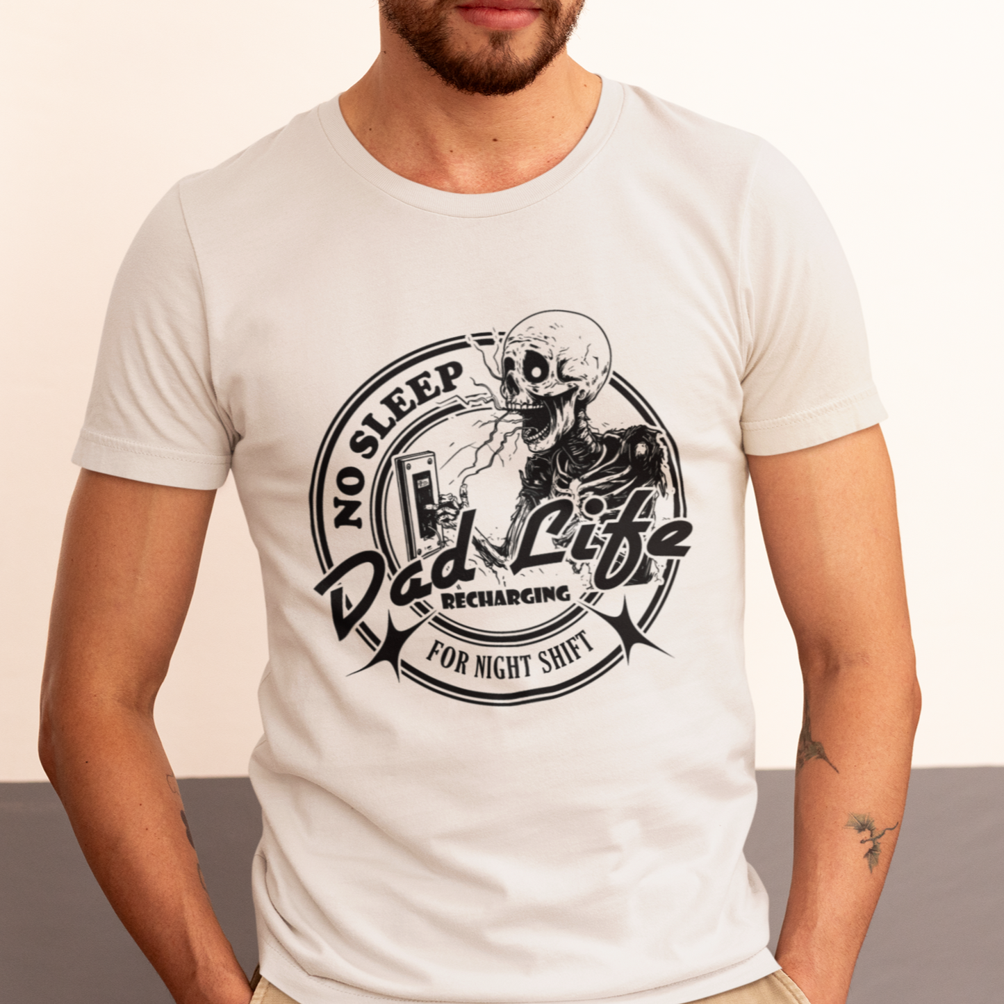 Father's Day Shirt, Funny New Dad Gift, Dad Life Skeleton Night Shift No Sleep T-Shirt, Funny Dad Gift, Dad Humor Shirt, New Parents Gift