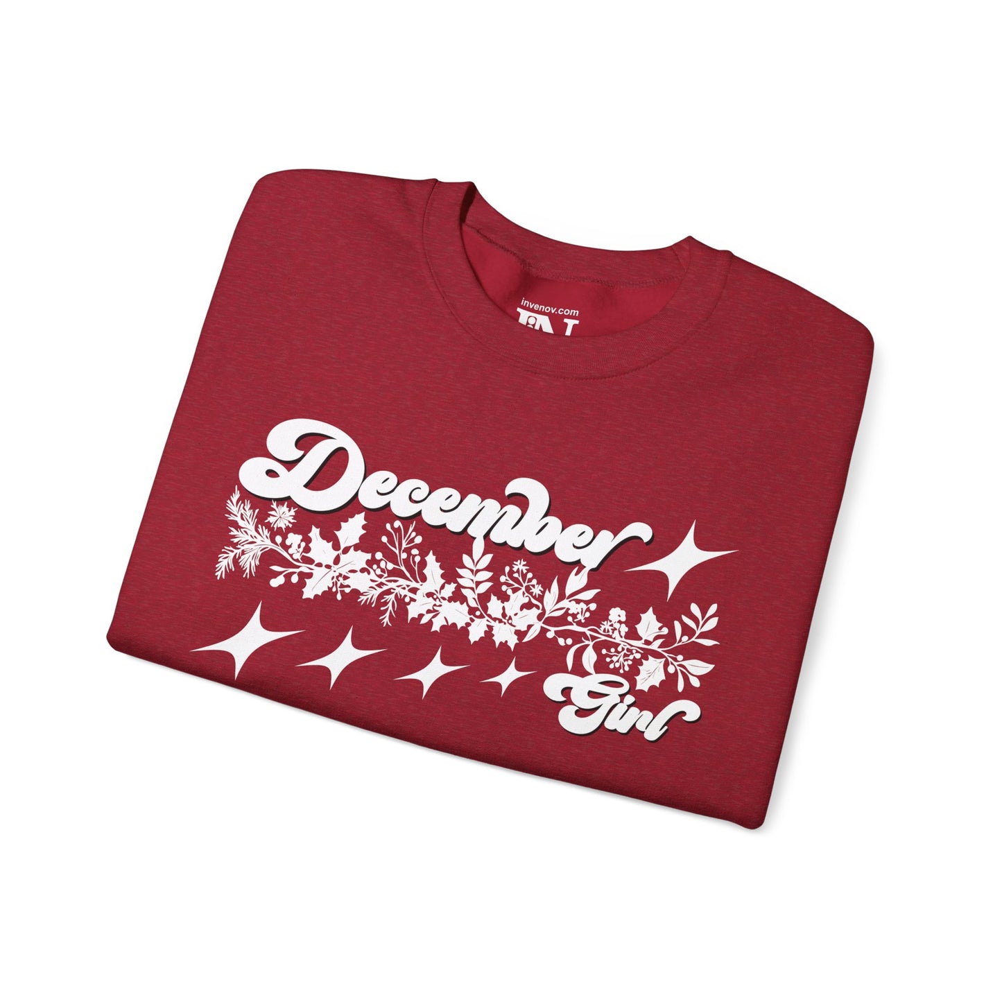 December Girl Sweatshirt, Christmas Flower Sweater, December Birthday, Born December, Dec Sweater, Winter Birthday, Winter Woman Sweatshirt
