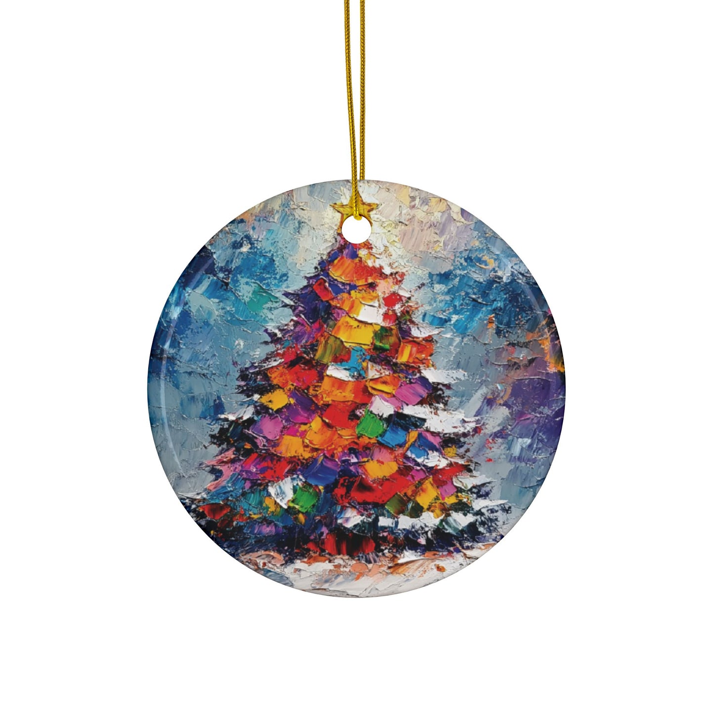 Christmas Tree Ornaments, 3 pcs Set, Both Side Print, Christmas Decoration, Xmas Decor, Christmas Gifts, Gift Exchange, Round Ceramic