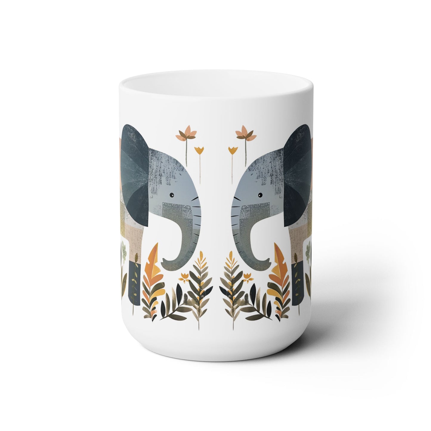 Elephant Mug, Wild Animal Coffee Mug, Cute Elephant Mug, Elephant Lover Gifts, Elephant Gift Ideas, Elephant Drawing Mug, Elephant Tea Cup