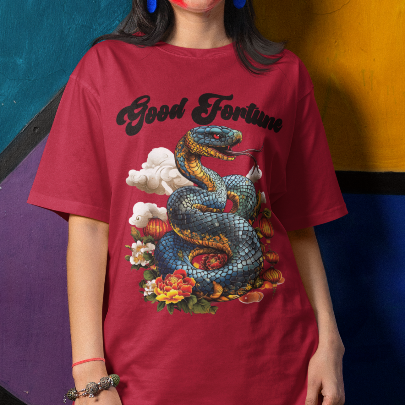 Chinese Snake Shirt, Comfort Colors Chinese New Year Shirt, Festival Lanterns Tee, Mythical Snake, Asian Art Apparel, Lunar New Year Top