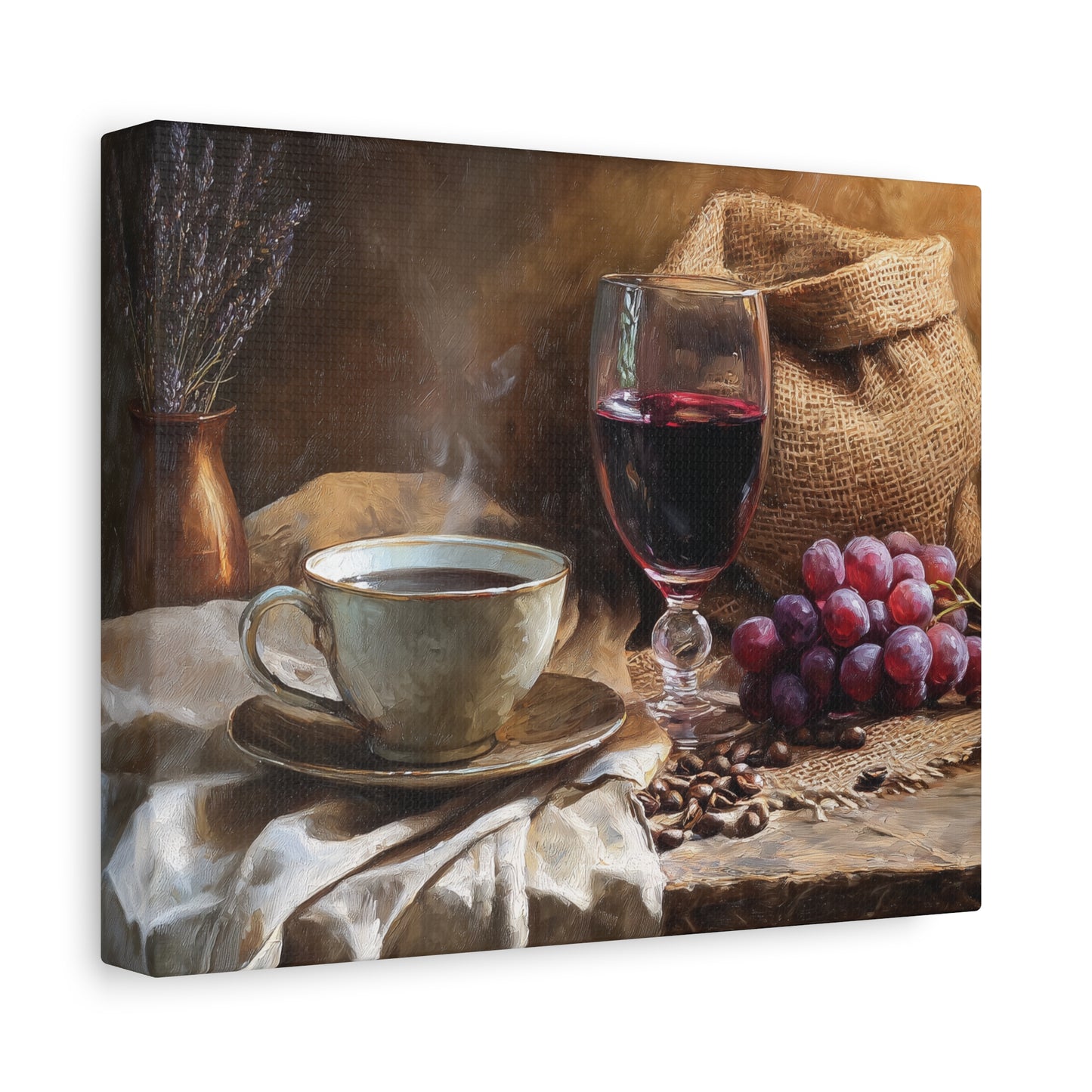Rustic Coffee and Wine Wall Art, Canvas or Poster Print, Cozy Kitchen & Dining Room Decor, Farmhouse Wine Lover Gift, Bistro Ship Decoration