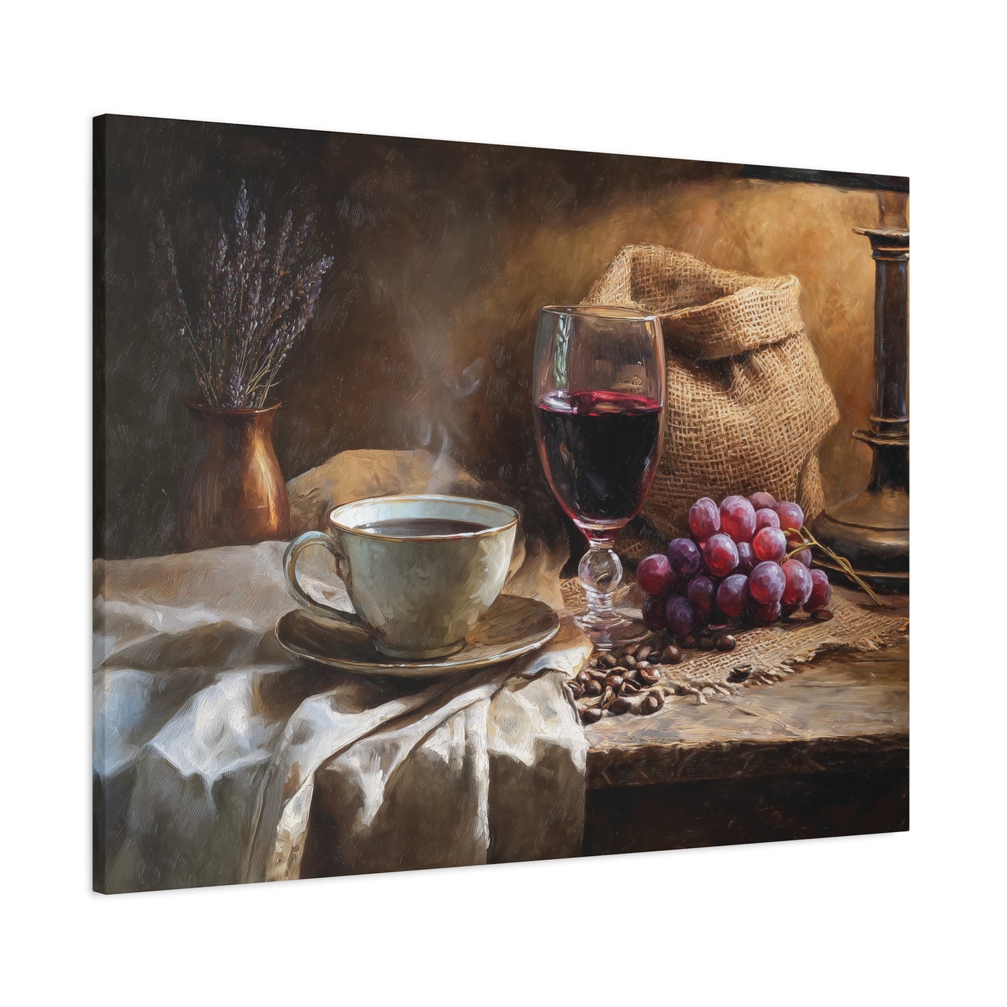 Rustic Coffee and Wine Wall Art, Canvas or Poster Print, Cozy Kitchen & Dining Room Decor, Farmhouse Wine Lover Gift, Bistro Ship Decoration
