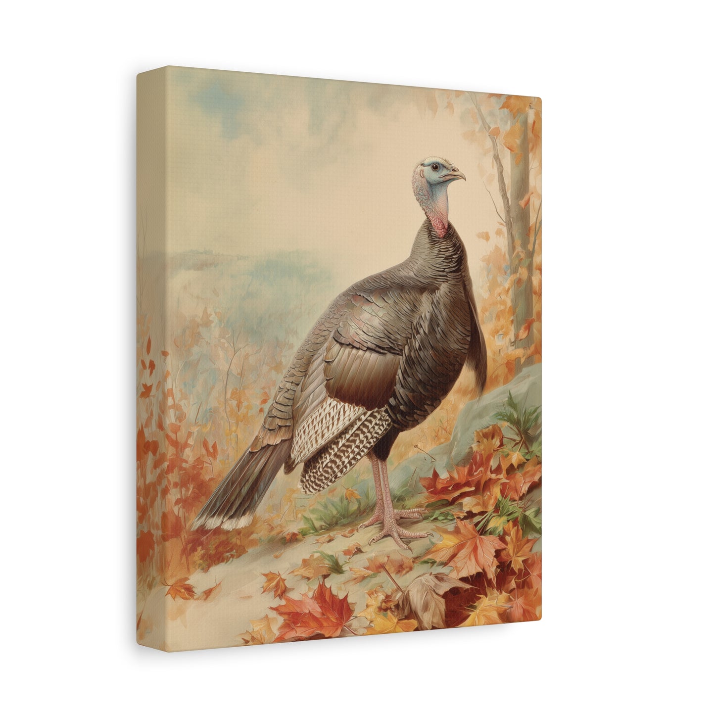 Autumn Wild Turkey Canvas or Poster Print, Thanksgiving Wall Decoration, Oil Painting Style Print, Nature Wall Art, Fall Wildlife Decor