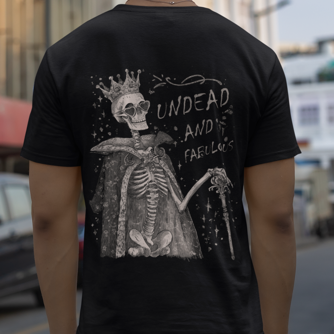 Skeleton Shirt, Undead and Fabulous Graphic Tee, Skeleton King Shirt, Gothic Fashion, Dark Humor Top, Funny Gift for Dad, Skull Graphic Tee