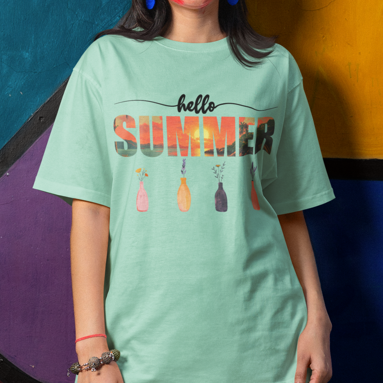 Hello Summer Shirt, Summer T-Shirt, Summer Vibes Shirt, Vacation T Shirt, Beach T Shirt, Summer Mom Shirt, Holiday Shirt, Flower Tee