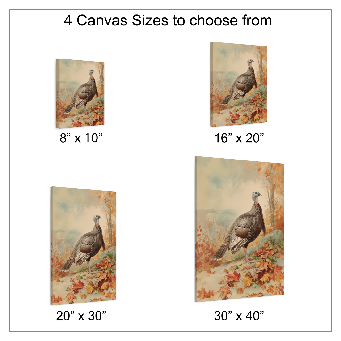 Autumn Wild Turkey Canvas or Poster Print, Thanksgiving Wall Decoration, Oil Painting Style Print, Nature Wall Art, Fall Wildlife Decor