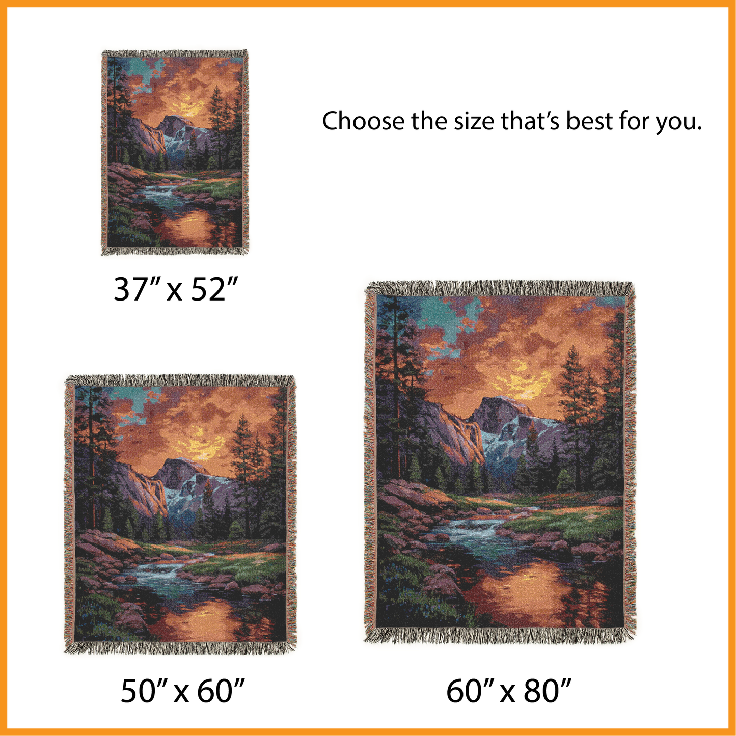 Iconic Yosemite Half Dome Woven Blanket Throw, Majestic National Park Art Tapestry, Cozy Nature Lover Gift & Home Decor, Sofa Bed Cover