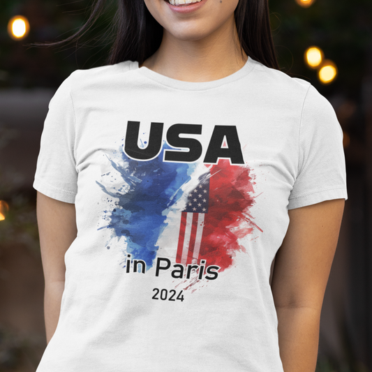 USA Shirt 2024 USA T-shirt USA in Paris Tee 2024 Summer Sport T Shirt American Team Tshirt Support United States Shirt