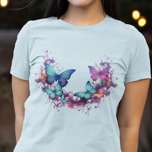 Butterfly Shirt,  Butterflies Tshirt, Water Color Style, Nature Lover T-Shirt, Comfort Colors Tee, Gift For Her, Colorful Butterfly Shirt