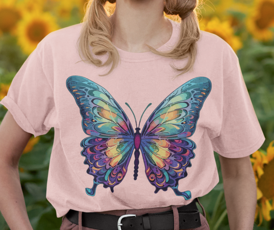 Butterfly Shirt, T-Shirt, Colorful Tshirt, Moth Aesthetic Shirt, Gift for Butterfly Lover, Butterfly Graphic Shirt, Colorful Butterfly Shirt