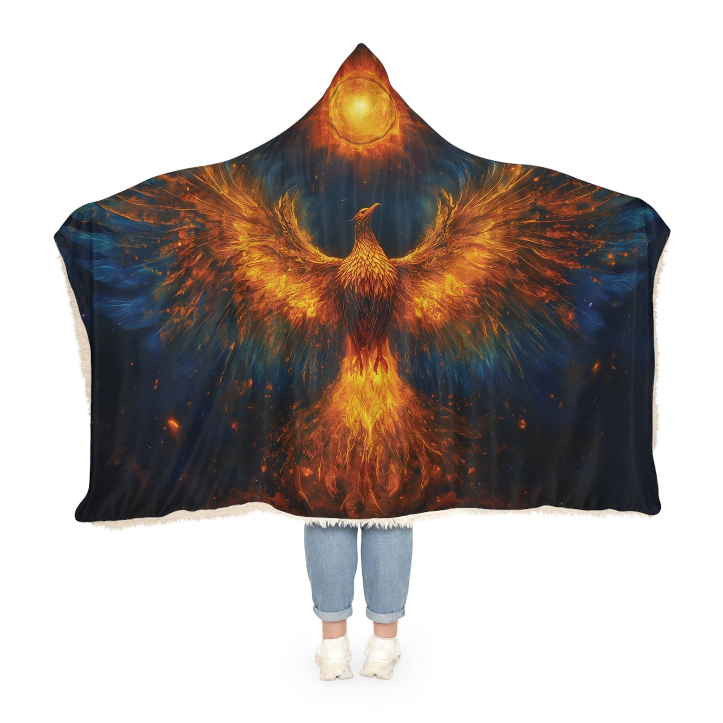 Phoenix Snuggle Blanket - Ultra Soft Fleece - Cozy Sherpa, Fire Bird Throw, Inspirational Blanket, Strength Renewal Resilience Gift