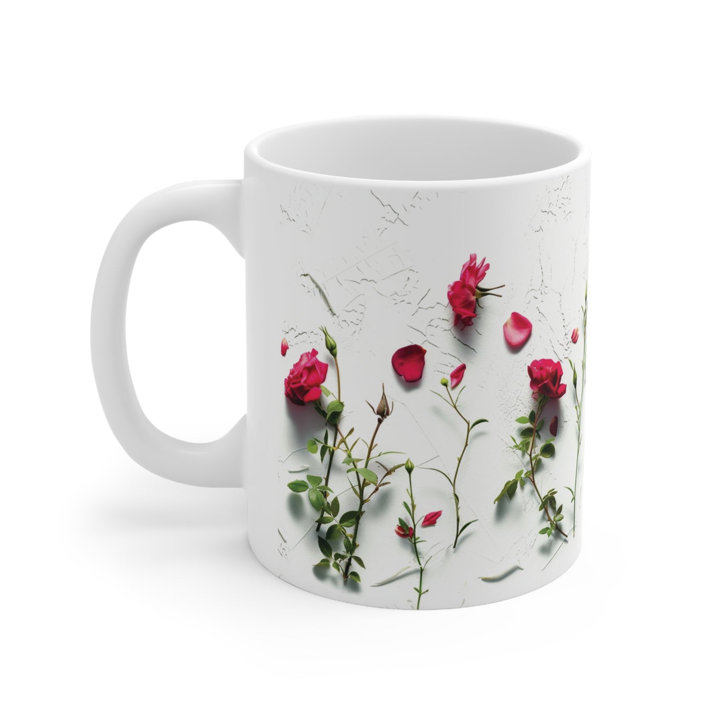 Rose Flower Mug, Boho Flower Tea Cup, Flower Lover Mug, Botanical Coffee Mug, Cottagecore Mug, Spring Flower Mug, Floral Mug