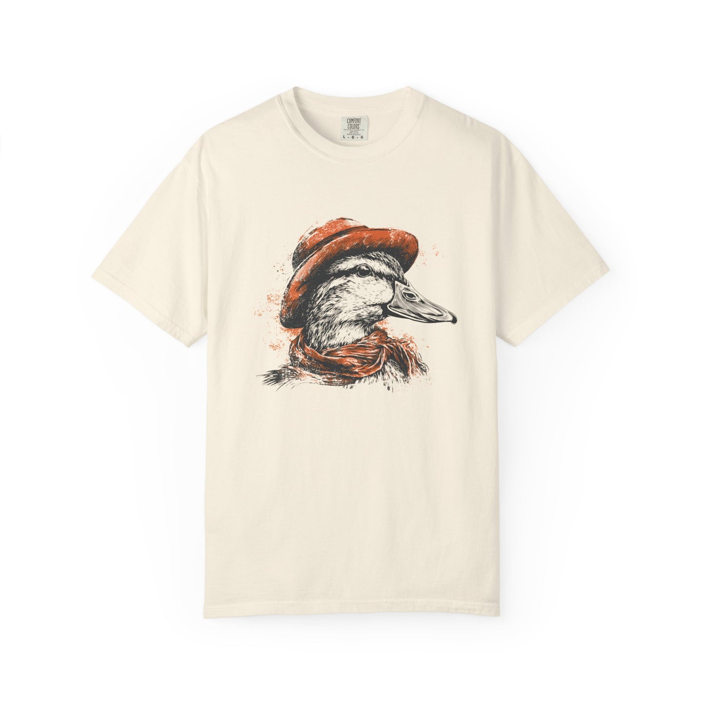 Comfort Colors Duck Graphic Tee, Garment-Dyed T-shirt with Distressed Stylized Duck Design, Duck Lover Shirt, Casual Wear, Crew Neck