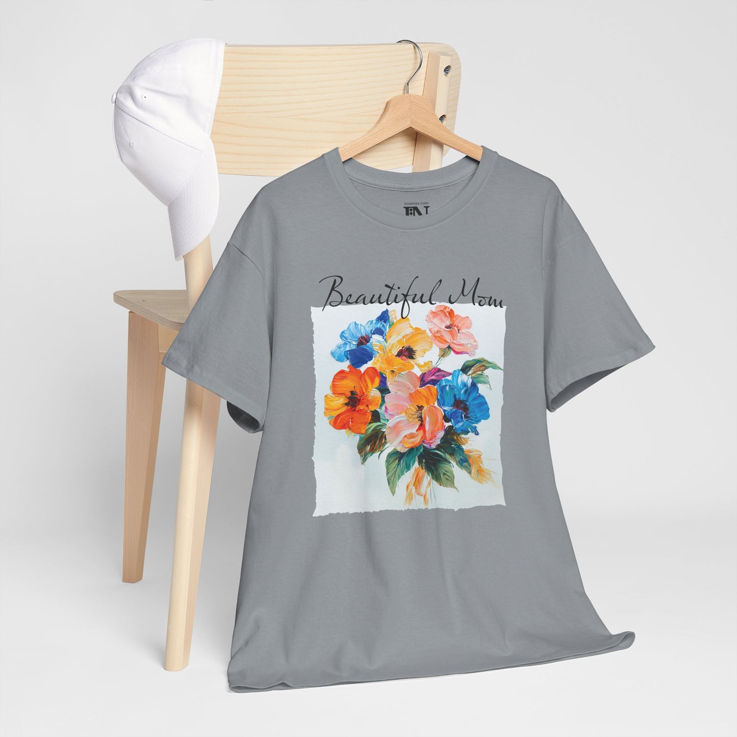 Mother's Day Shirt, Floral Print T-Shirt, Beautiful Mom Tee, Mother's Day Gift, Flower Mom T-Shirt, Oil Painting Style, Mom Birthday Present