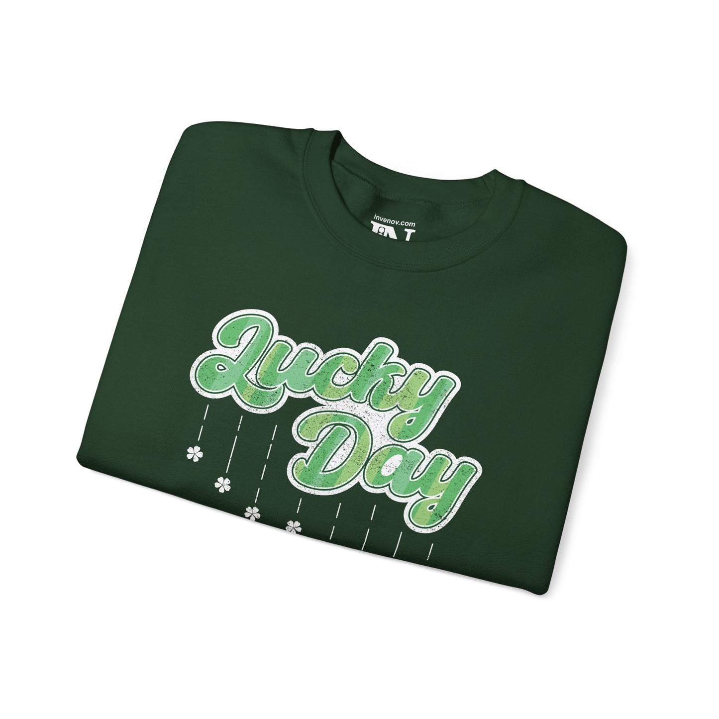 Lucky Day Sweatshirt, St Patrick's Day Crewneck Jumper, Vintage Style Sweater, Shamrock Distressed Pullover, Everyday Luck Apparel