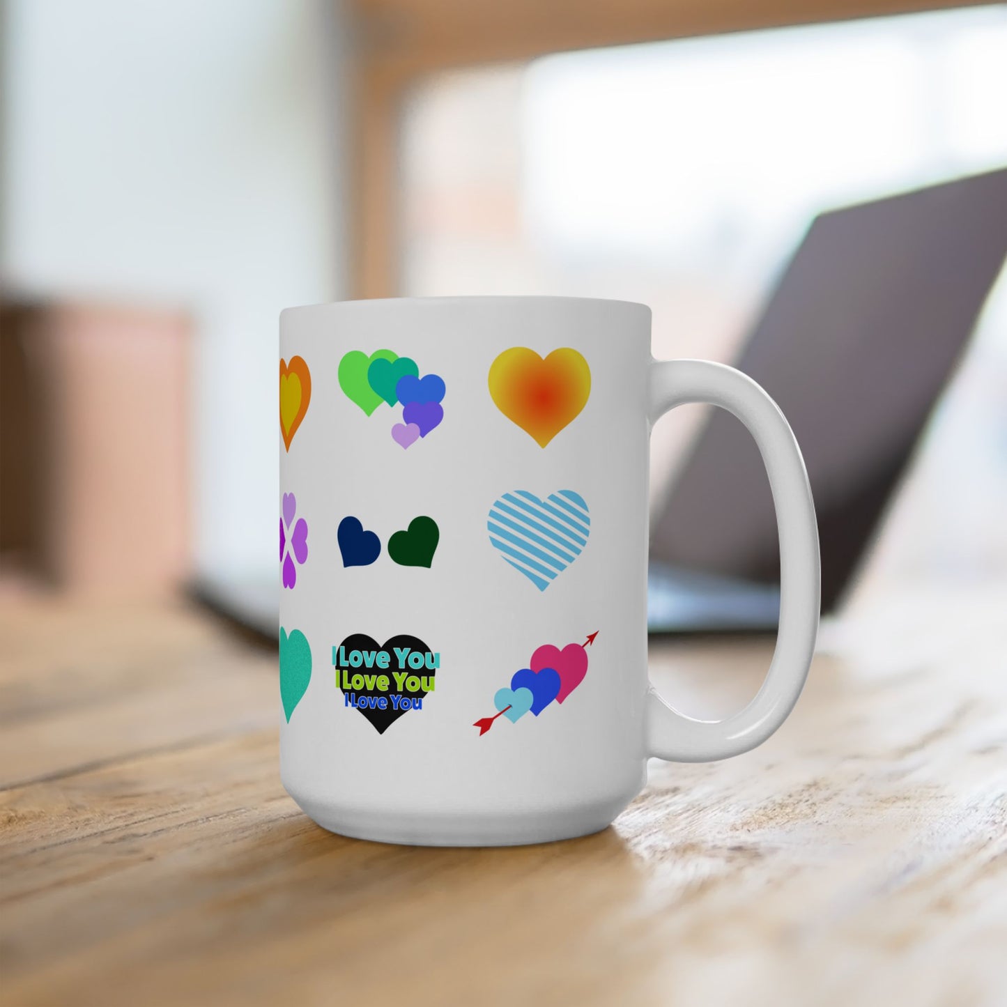 Valentine's Day Mug, Lover Coffee Mug, Valentines Day Gift, Colorful Heart Shape Mug, Valentines Gift for Her, Gift for girlfriend