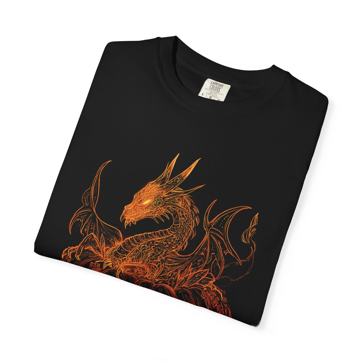 Comfort Colors Fire Dragon Halloween Pumpkin T-shirt, Gothic Fantasy Tee, Shirt for Halloween Parties, Halloween Costume Shirt, Dragon Lover