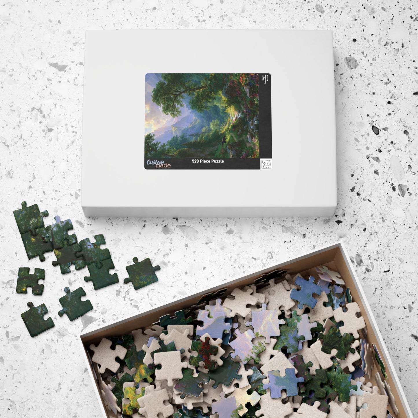 Scenic Mountain Valley Jigsaw Puzzle, Wildflower Meadow Art, Black Horse Landscape, Nature Lover Gift, 500 1000 Piece Brain Teaser