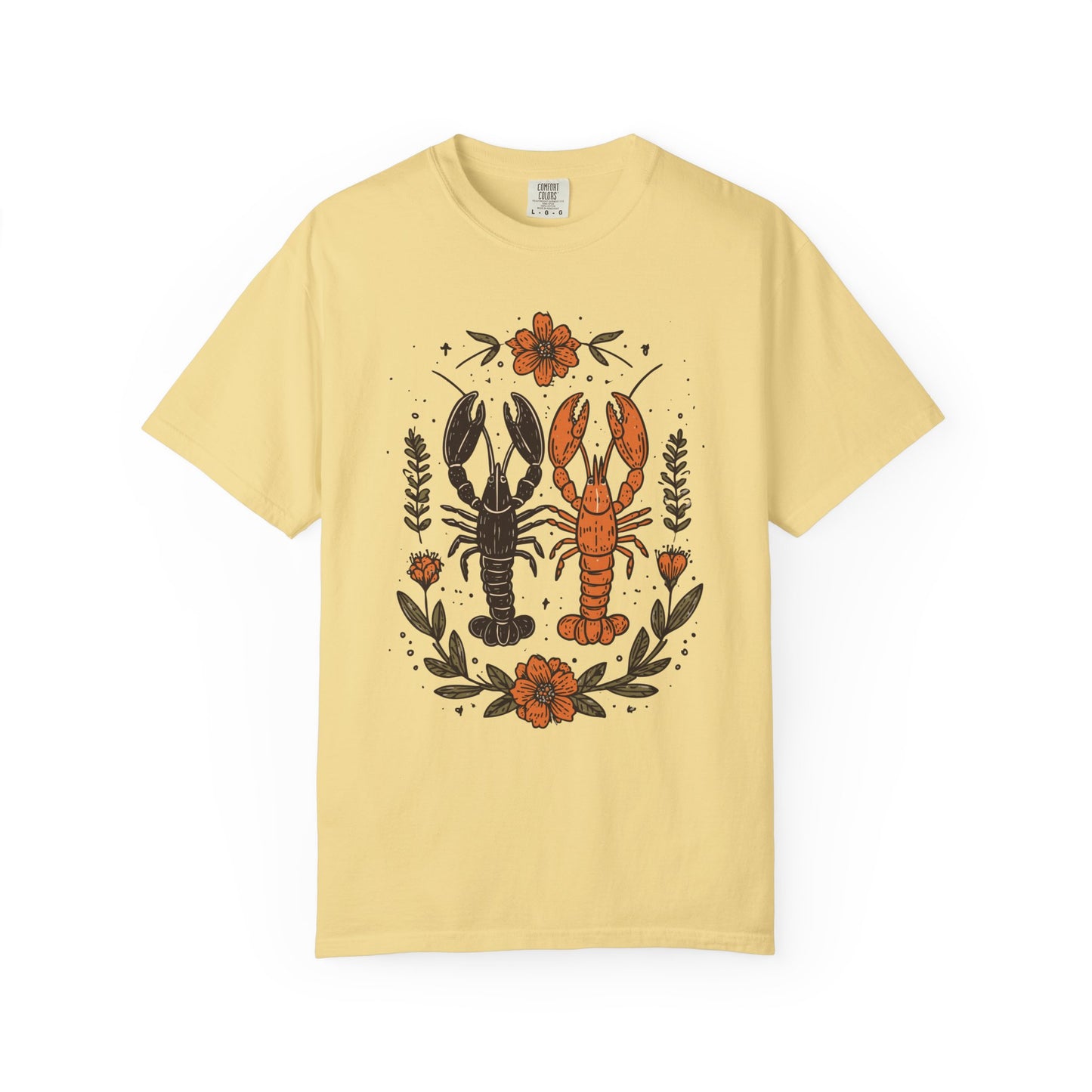 Comfort Colors Lobster Wreath T-shirt, Coastal Beach Lovers Shirt, Seafood Enthusiasts Tee, Unisex Summer Apparel, Ocean Theme Gift Top