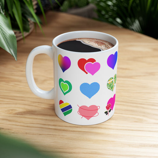 Valentine's Day Mug, Lover Coffee Mug, Valentines Day Gift, Colorful Heart Shape Mug, Valentines Gift for Her, Gift for girlfriend