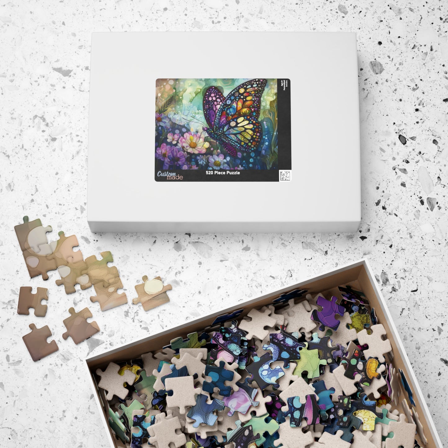 Butterfly Garden Puzzle, Colorful Jigsaw for Nature Lovers, Art Enthusiasts, Mosaic Art Puzzle, Butterfly Floral Puzzle, Artistic Puzzle