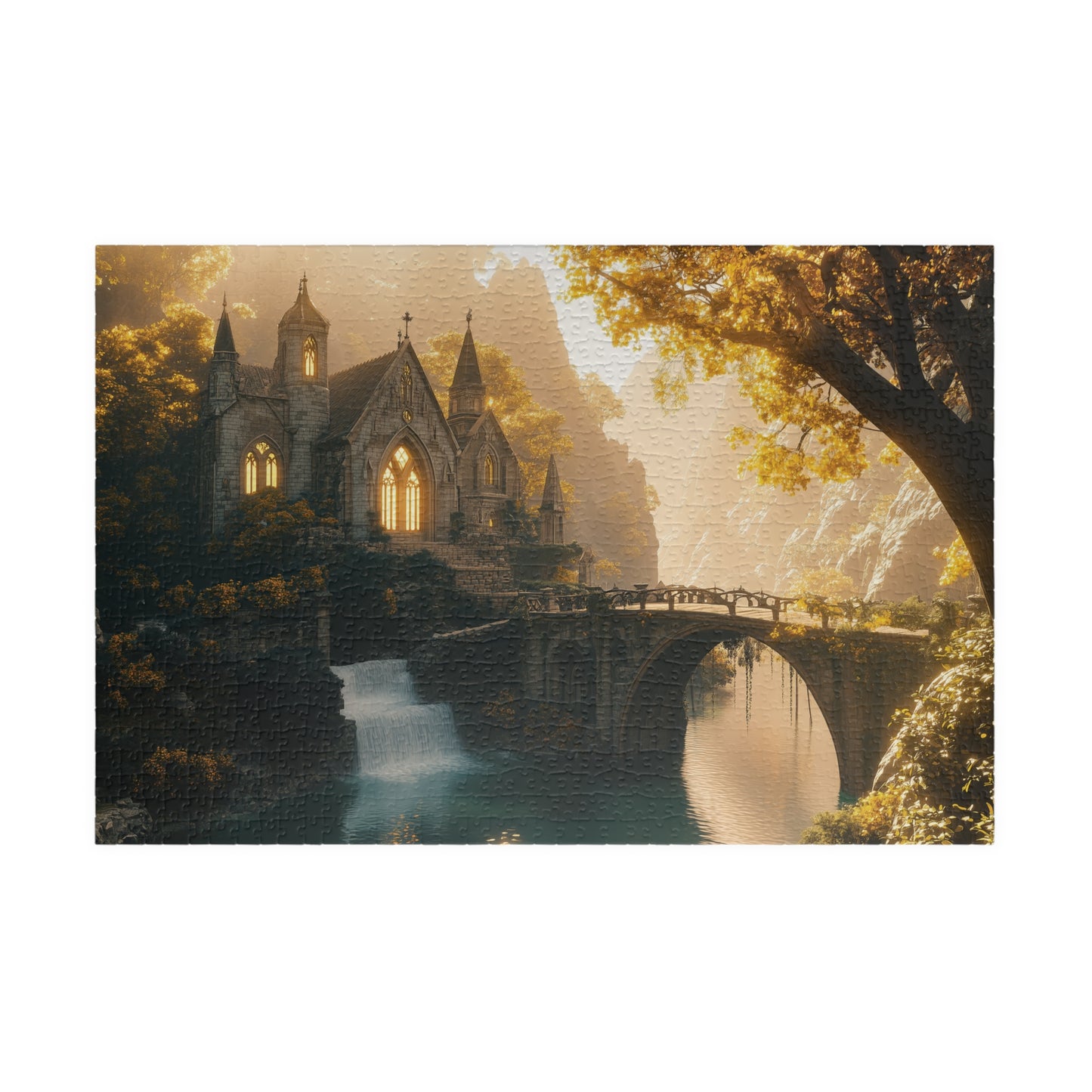 Fantasy Elven Sanctuary Puzzle, Enchanting Landscape Jigsaw, Relaxing Activity for Fans of Fantasy Art, Fantasy Magical Place