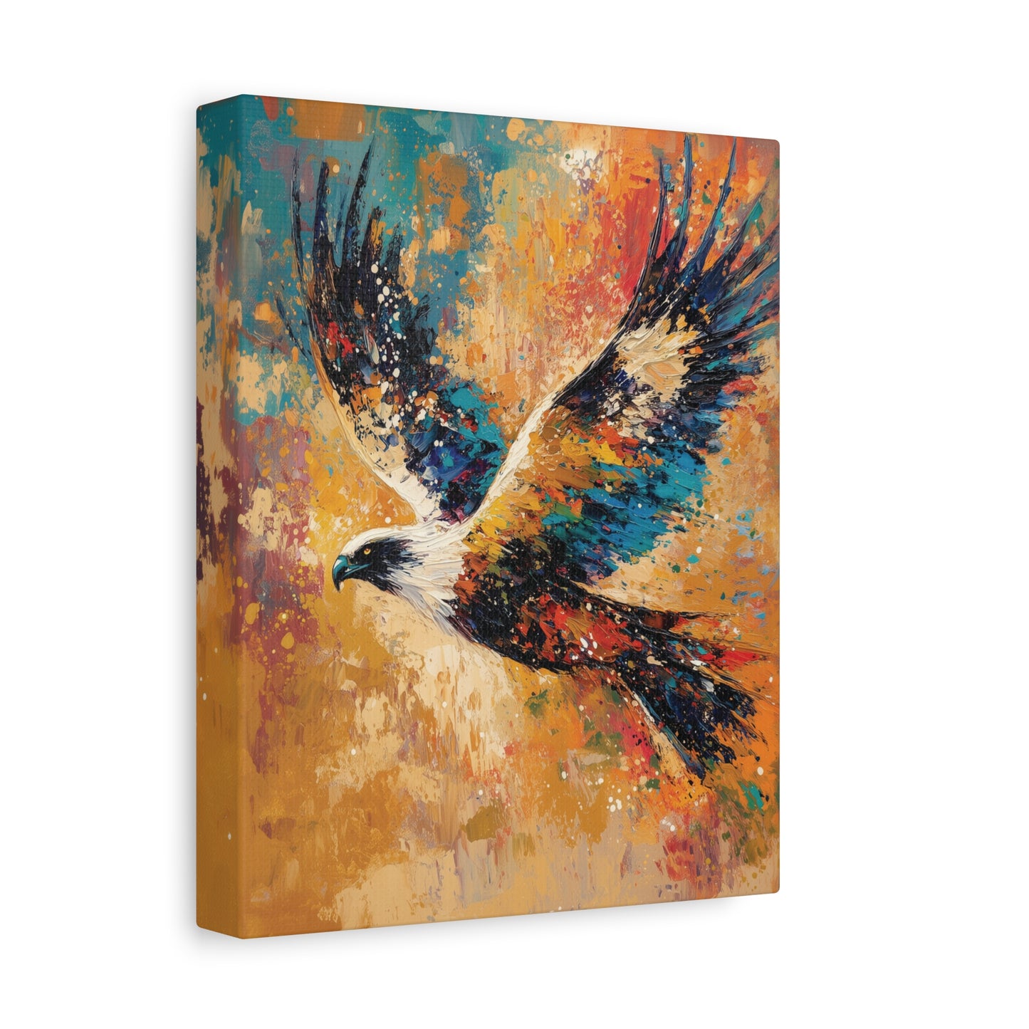 Abstract Eagle Artwork Canvas Print, Bird Canvas Wall Art, Vibrant Wall Decor for Nature Lovers, Home Office Gallery, Livingroom Decor