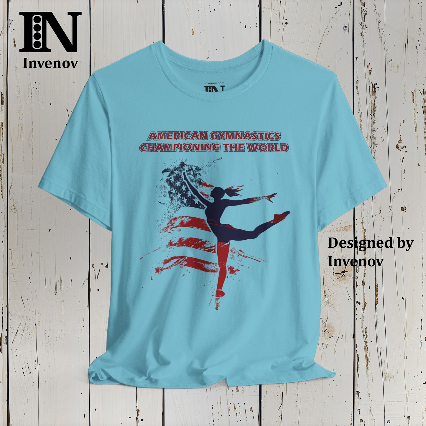 American Gymnastics Shirt, Gymnast T-shirt, USA Flag Shirt, Summer Gymnastics Shirt, Championing The World Tshirt, Gymnastics Team Shirt