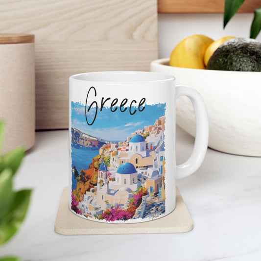 Greece Coffee Mug, Travel Santorini Mug, Santorini Vacation Mug, I Love Greece Cup, Greece Family Trip, Greece Painting Mug, Greece Tea Cup