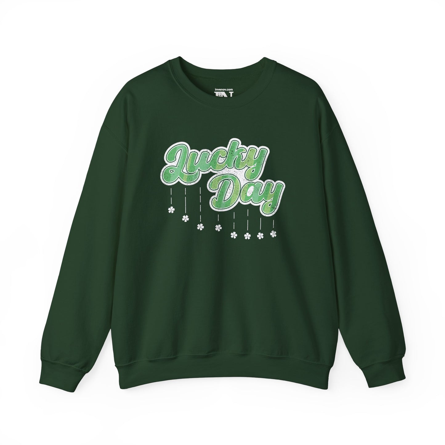 Lucky Day Sweatshirt, St Patrick's Day Crewneck Jumper, Vintage Style Sweater, Shamrock Distressed Pullover, Everyday Luck Apparel