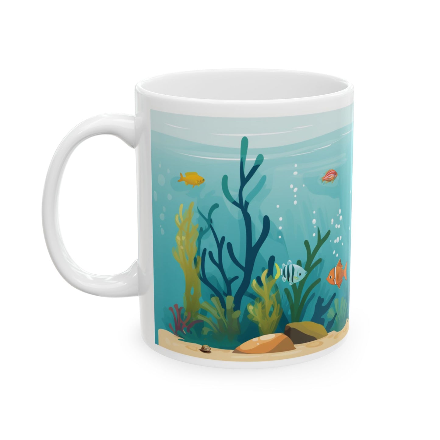 Aquarium Coffee Mug, Fish Mug, Aquatic Coffee Cup, Fish Lover Mug, Tropical Fish Mug, Gift For Fish Lover, Fish Tank Coffee Mug