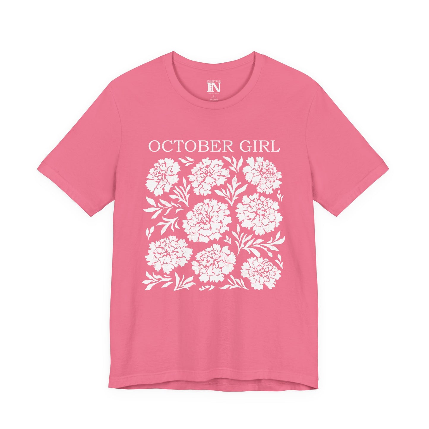 October Girl Shirt, October Birthday Gift, Marigold Flower Graphic Shirt, Born October Shirt, Fall Floral T-Shirt, Nature Lover Shirt